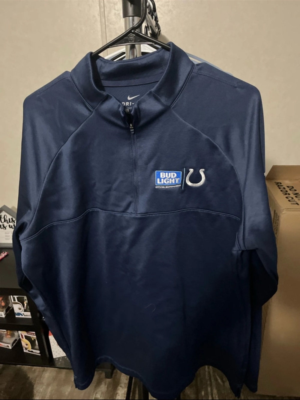 Nike Navy Colts Bud Light Half-Zip Pullover